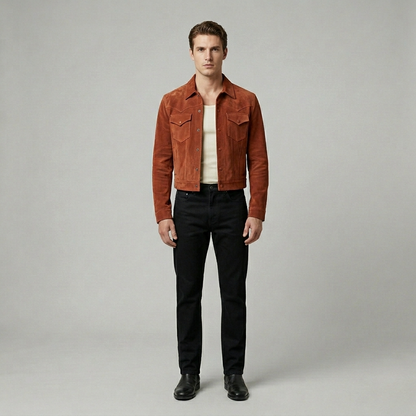 Suede Western Trucker Jacket