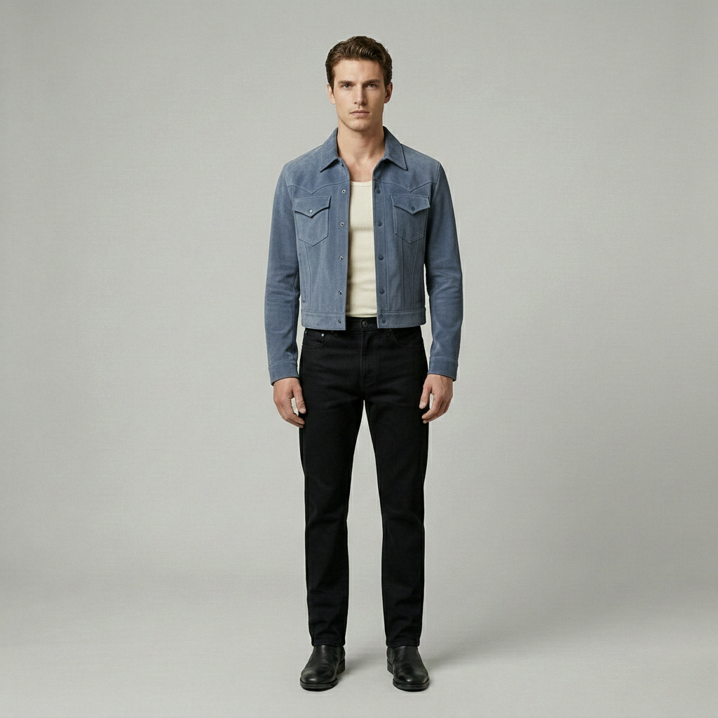 Suede Western Trucker Jacket