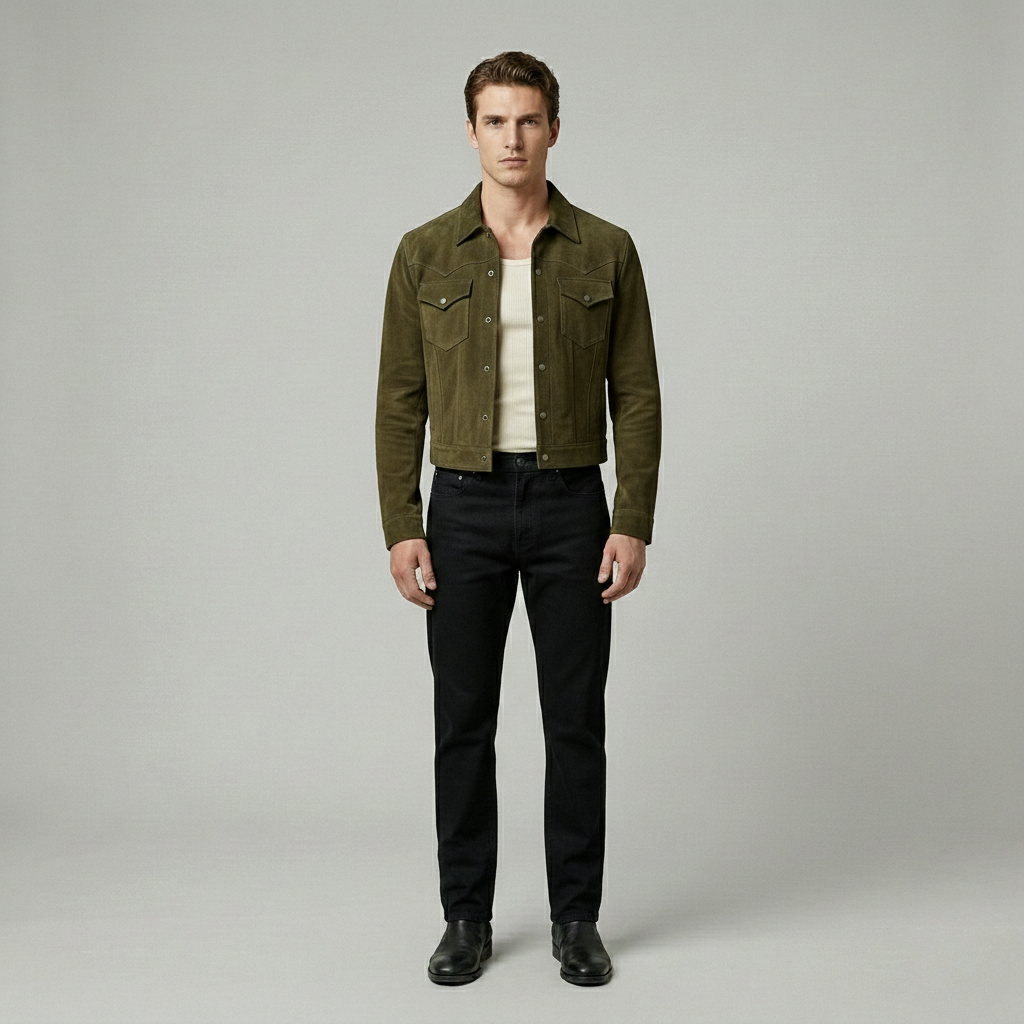 Suede Western Trucker Jacket
