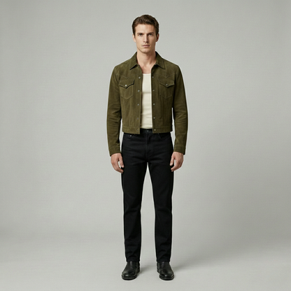 Suede Western Trucker Jacket