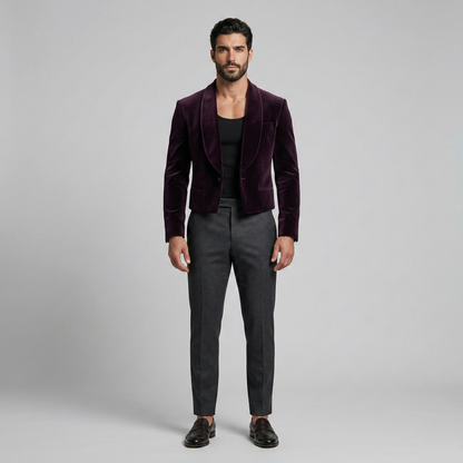 Velvet Cropped Blazer