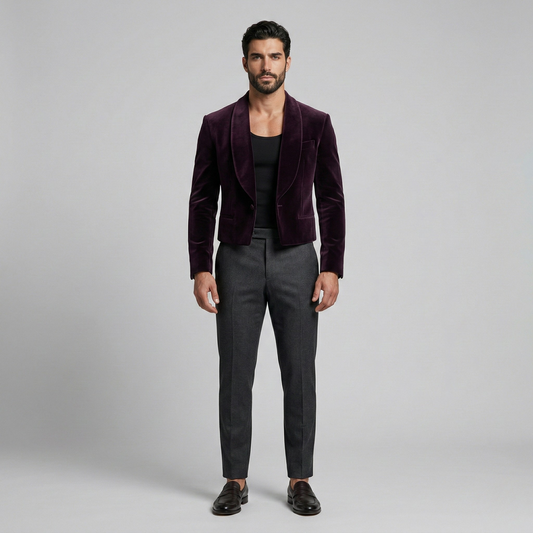 Velvet Cropped Blazer
