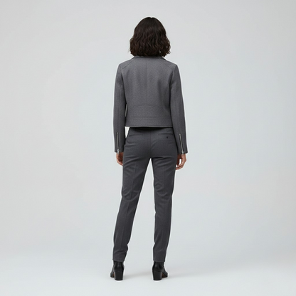 Tailored Wool-Blend Moto Jacket