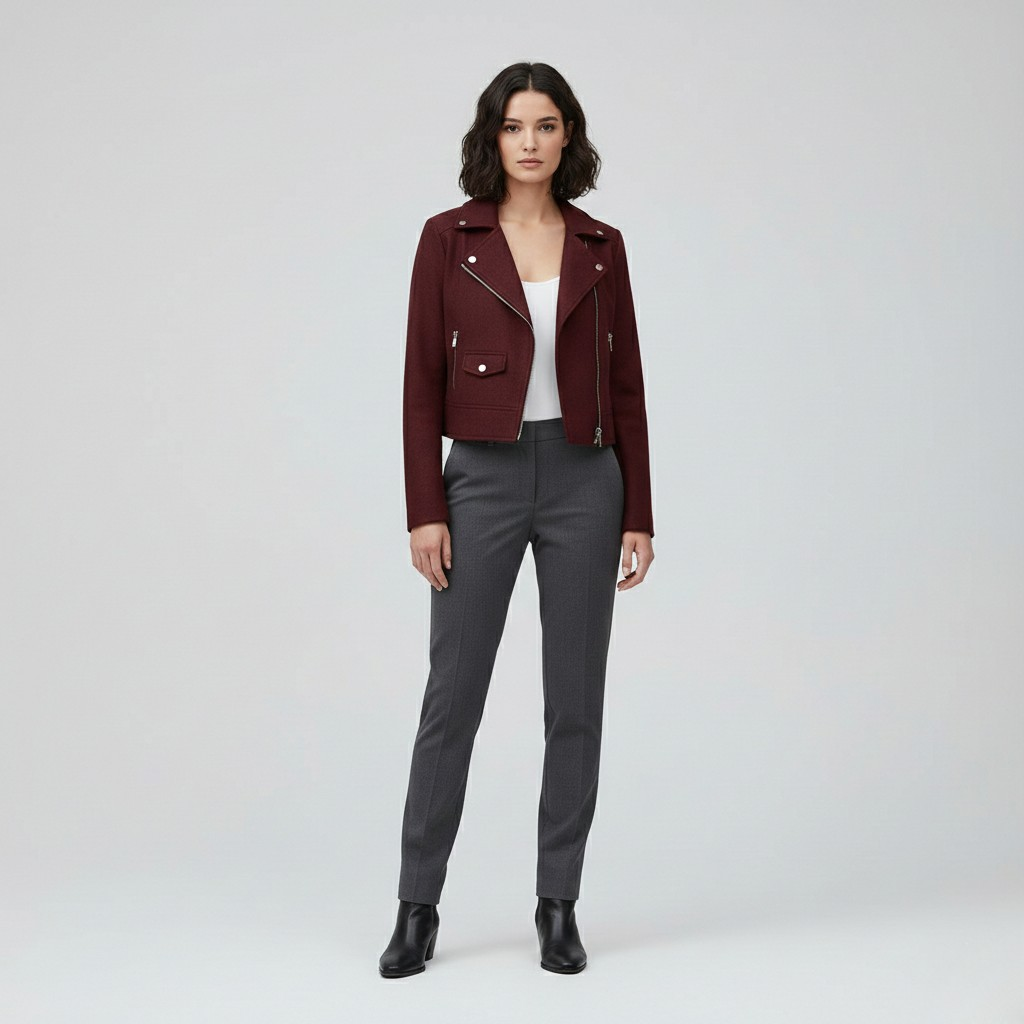 Tailored Wool-Blend Moto Jacket