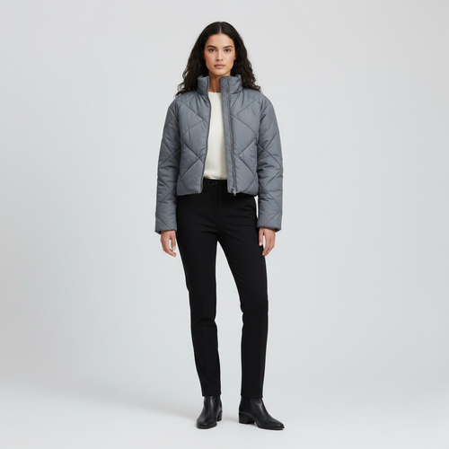 Cropped Quilted Puffer Jacket