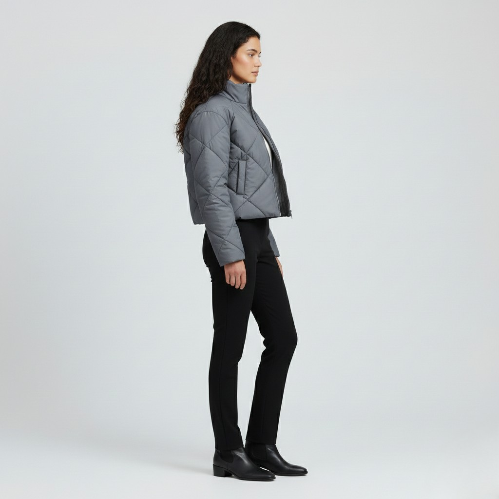 Cropped Quilted Puffer Jacket