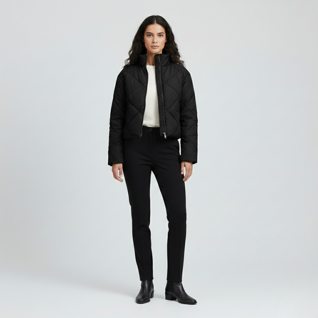 Cropped Quilted Puffer Jacket