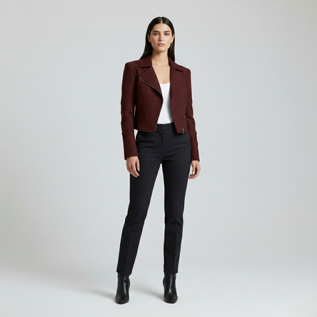 Tailored Grey Moto-Inspired Blazer