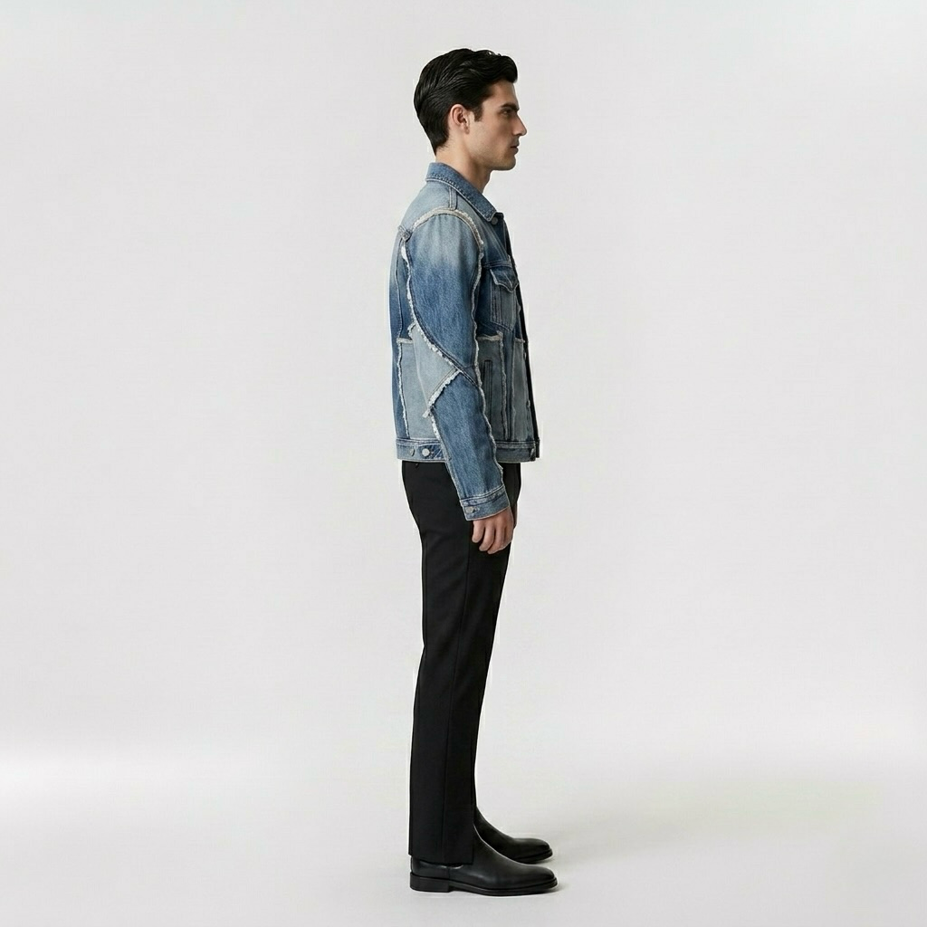 Reconstructed Denim Trucker Jacket
