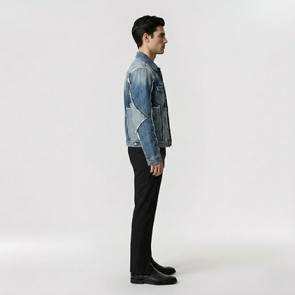 Reconstructed Denim Trucker Jacket