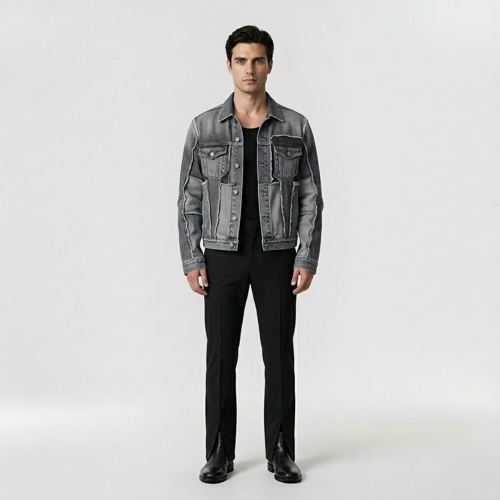 Reconstructed Denim Trucker Jacket