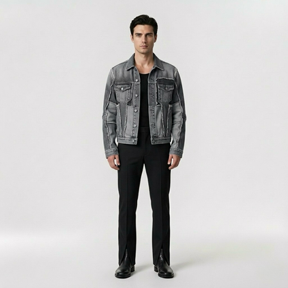 Reconstructed Denim Trucker Jacket