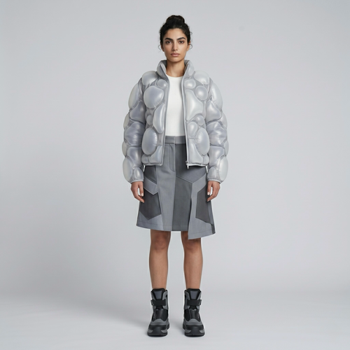 Bubble Quilted Futuristic Puffer Jacket