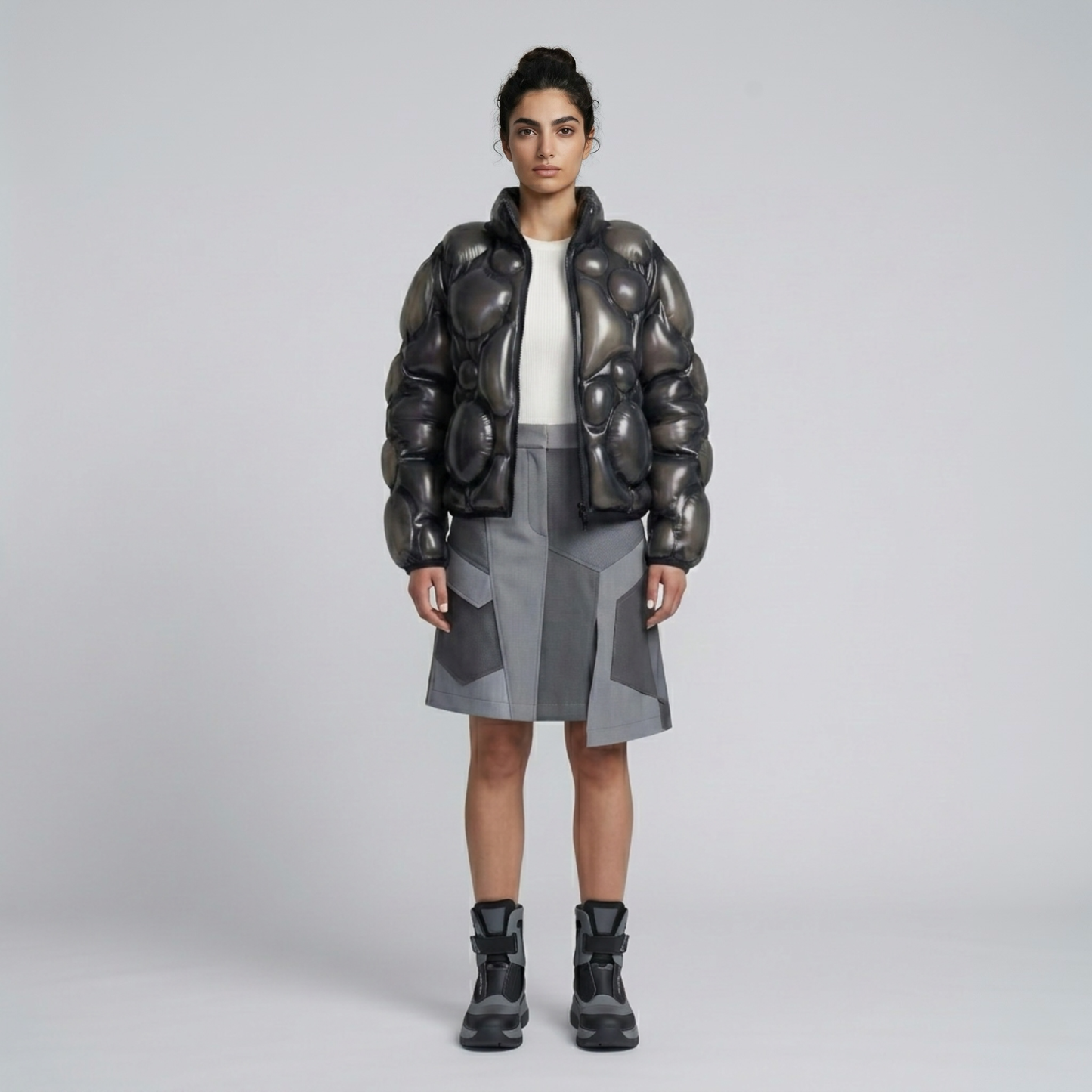 Bubble Quilted Futuristic Puffer Jacket