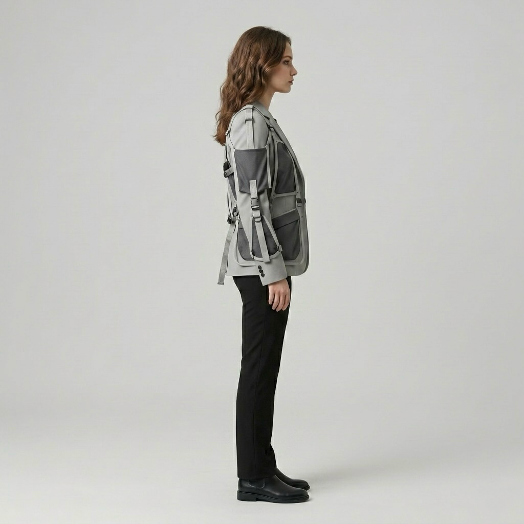 Harness Detail Utility Tailored Blazer