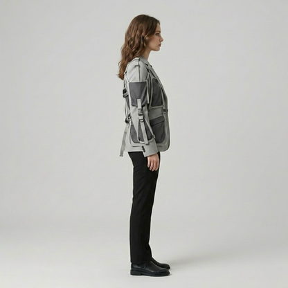 Harness Detail Utility Tailored Blazer