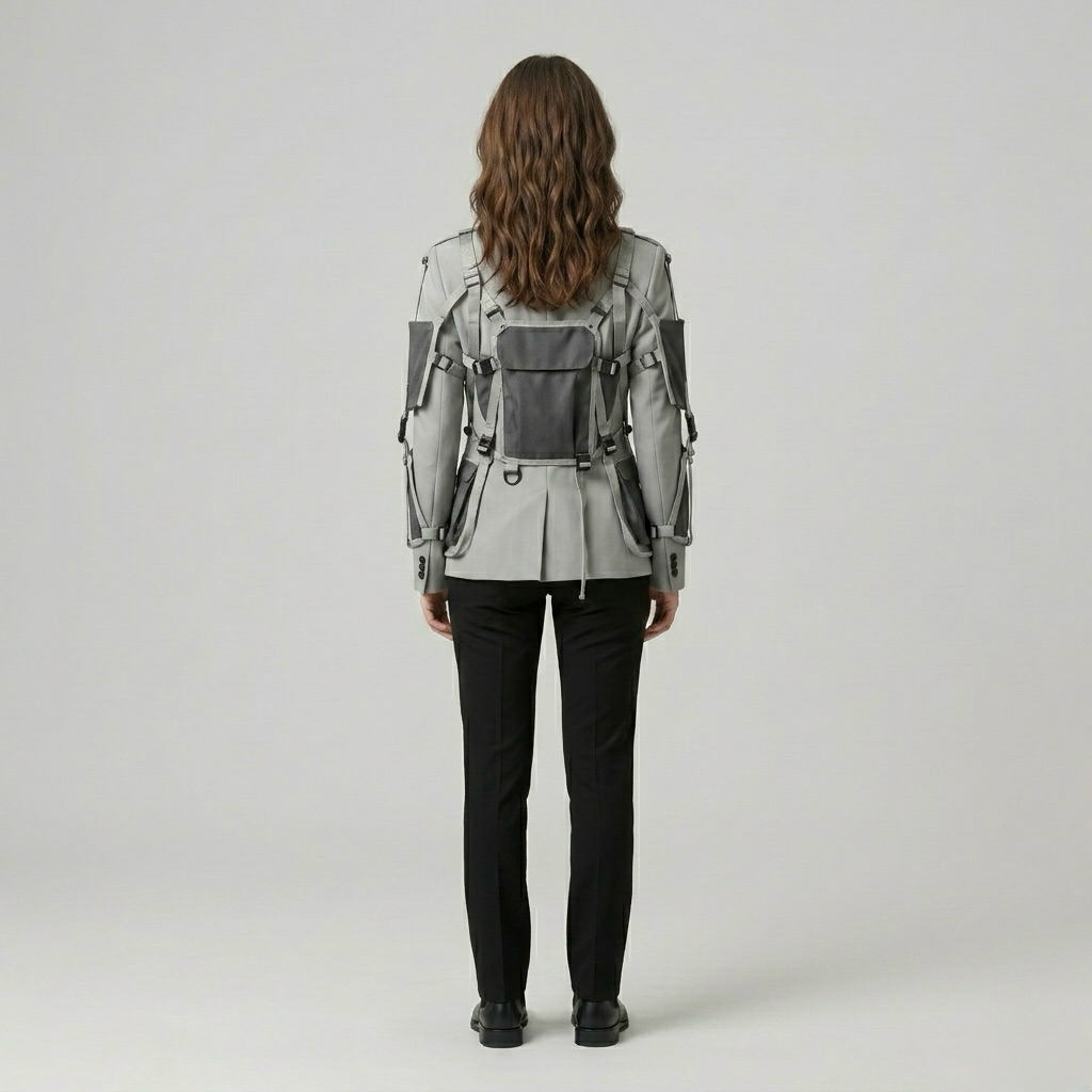 Harness Detail Utility Tailored Blazer