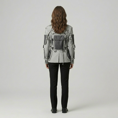 Harness Detail Utility Tailored Blazer