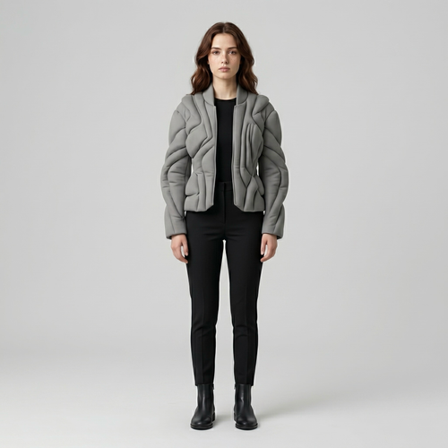 Sculpted Wave Panel Statement Jacket