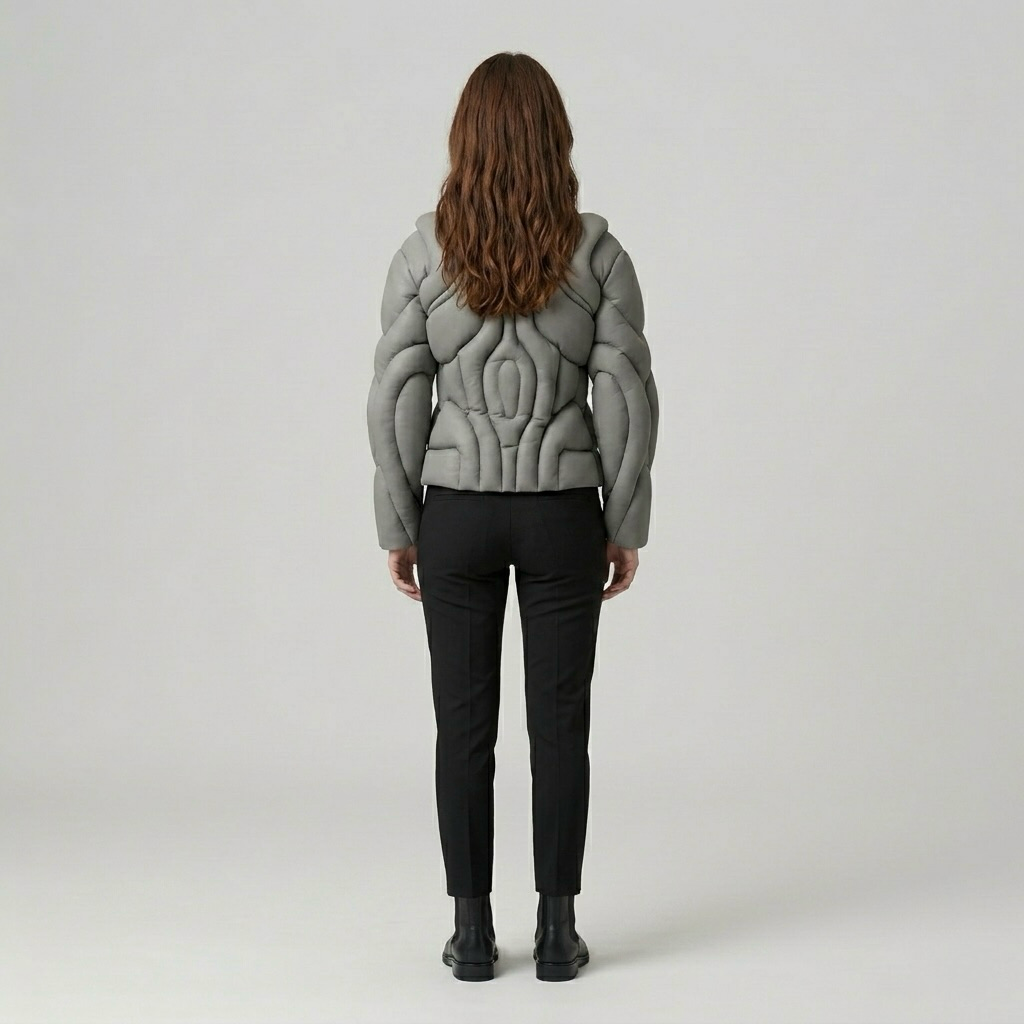 Sculpted Wave Panel Statement Jacket