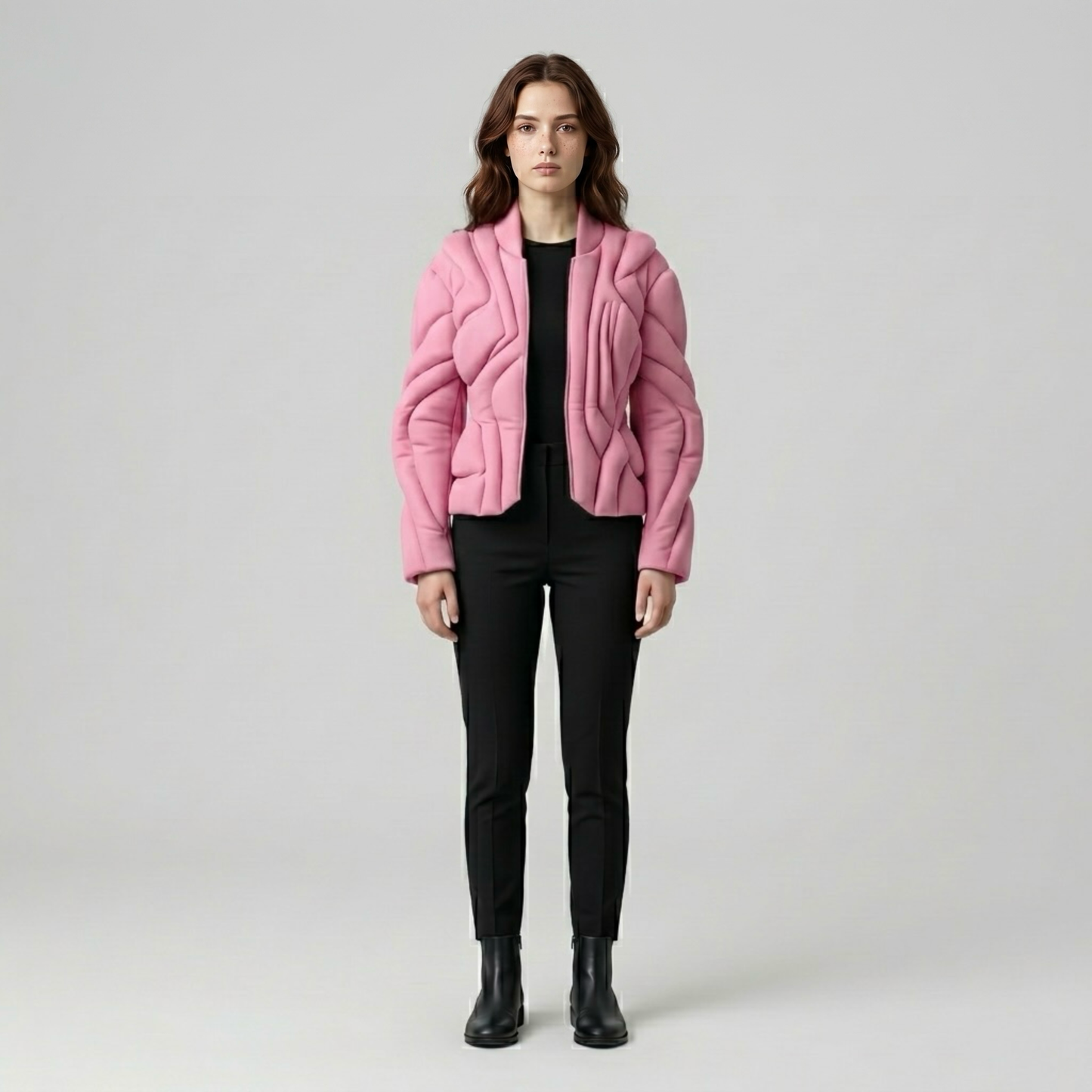 Sculpted Wave Panel Statement Jacket
