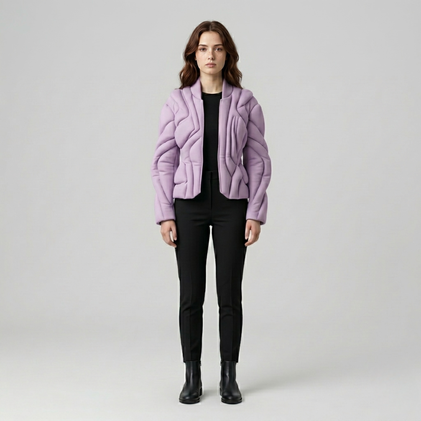 Sculpted Wave Panel Statement Jacket